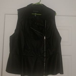 Leather peplum vest
